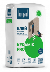 Bergauf Keramik Pro, клей усиленный для плитки и керамогранита, 25 кг